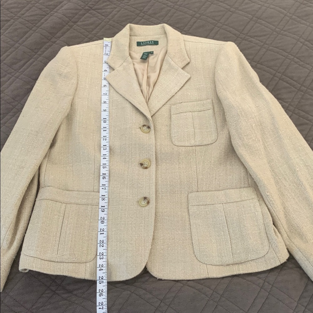 Ralph Lauren Tan Silk Jacket/Blazer size 14 - Picture 16 of 17